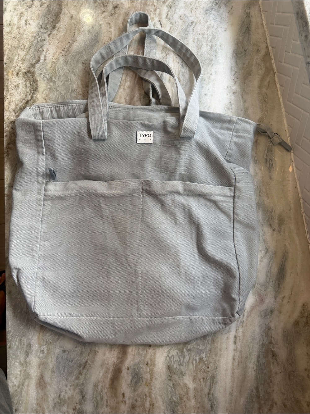 TYPO Gray Canvas Tote Bag